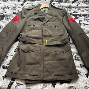 US Marines USMC Enlisted Service Lance Corporal Men's Jacket Coat 44R Pants 34R